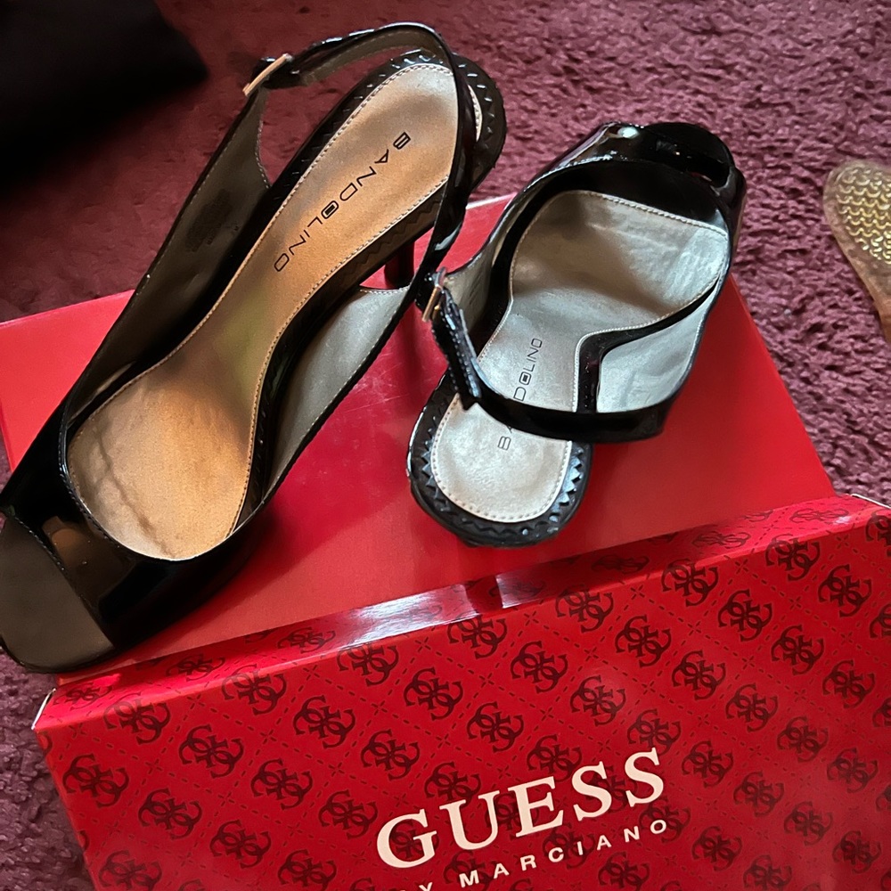 Black patent leather shoes